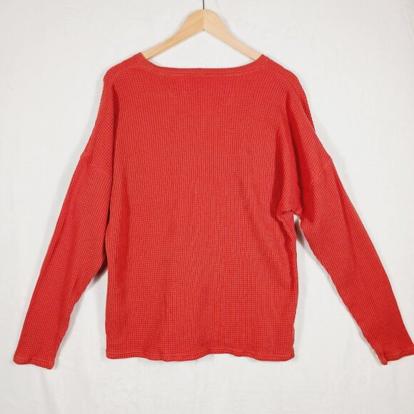 Carhartt, Relaxed Fit Waffle Thermal Long Sleeve, Front Pocket w/ Logo, L 12/14 - Picture 4 of 16